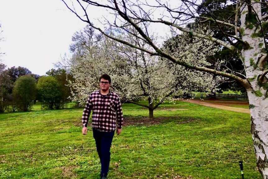 Callum at the farm