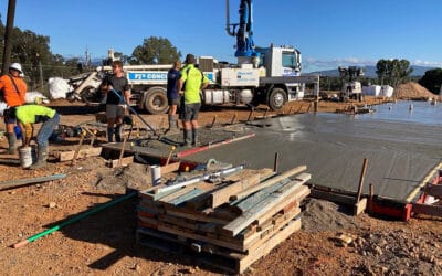 The first concrete slab has been poured for Project Retreat