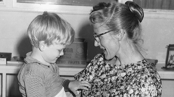 Dr Joan Curtis with child